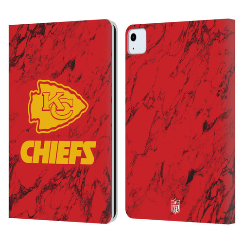 NFL Kansas City Chiefs Graphics Coloured Marble Leather Book Wallet Case Cover For Apple iPad Air 2020 / 2022