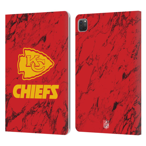 NFL Kansas City Chiefs Graphics Coloured Marble Leather Book Wallet Case Cover For Apple iPad Pro 11 2020 / 2021 / 2022