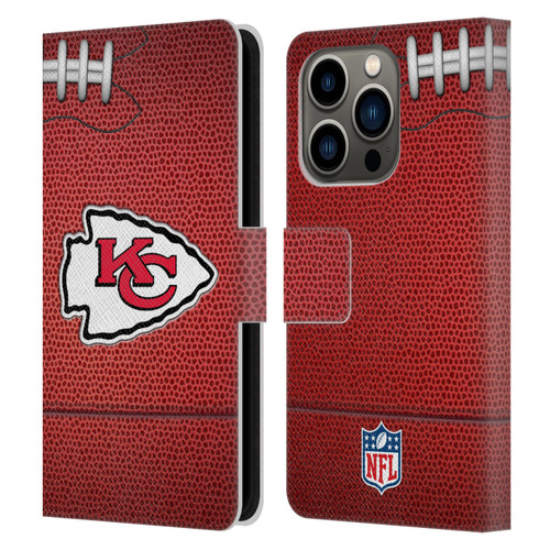 NFL Kansas City Chiefs Graphics Football Leather Book Wallet Case Cover For Apple iPhone 14 Pro