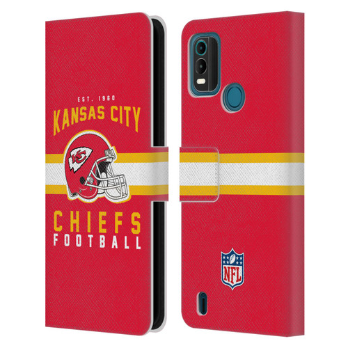 NFL Kansas City Chiefs Graphics Helmet Typography Leather Book Wallet Case Cover For Nokia G11 Plus