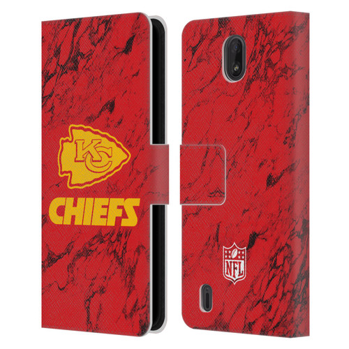 NFL Kansas City Chiefs Graphics Coloured Marble Leather Book Wallet Case Cover For Nokia C01 Plus/C1 2nd Edition