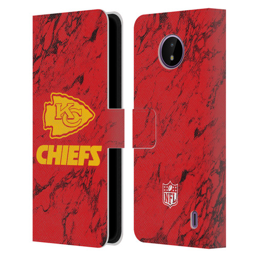 NFL Kansas City Chiefs Graphics Coloured Marble Leather Book Wallet Case Cover For Nokia C10 / C20