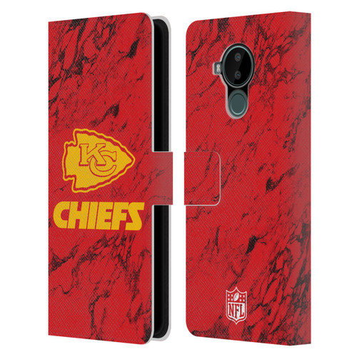 NFL Kansas City Chiefs Graphics Coloured Marble Leather Book Wallet Case Cover For Nokia C30