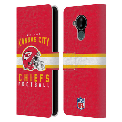 NFL Kansas City Chiefs Graphics Helmet Typography Leather Book Wallet Case Cover For Nokia C30
