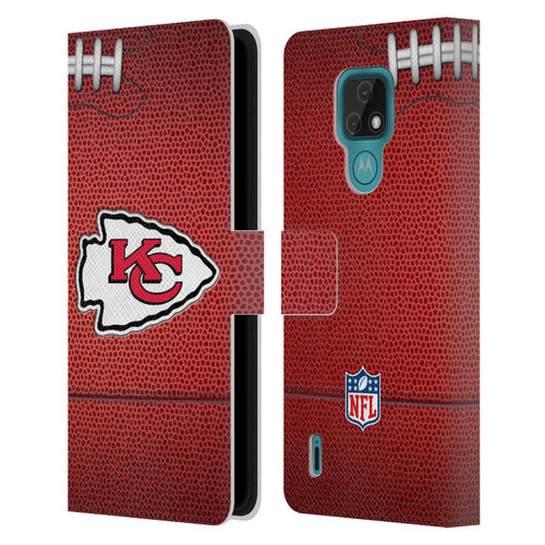 NFL Kansas City Chiefs Graphics Football Leather Book Wallet Case Cover For Motorola Moto E7