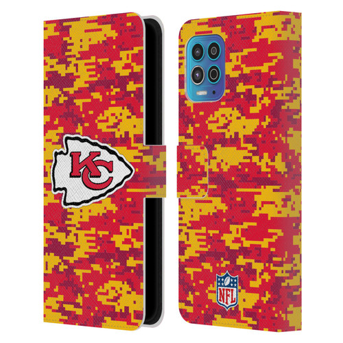 NFL Kansas City Chiefs Graphics Digital Camouflage Leather Book Wallet Case Cover For Motorola Moto G100