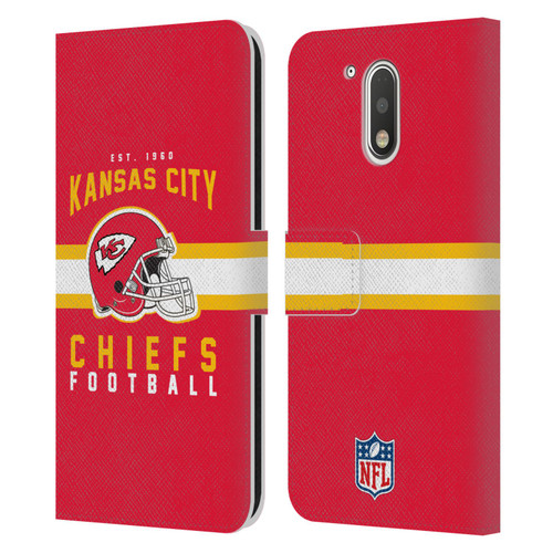 NFL Kansas City Chiefs Graphics Helmet Typography Leather Book Wallet Case Cover For Motorola Moto G41