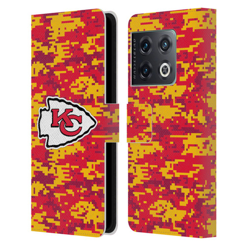 NFL Kansas City Chiefs Graphics Digital Camouflage Leather Book Wallet Case Cover For OnePlus 10 Pro