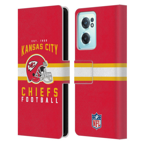 NFL Kansas City Chiefs Graphics Helmet Typography Leather Book Wallet Case Cover For OnePlus Nord CE 2 5G