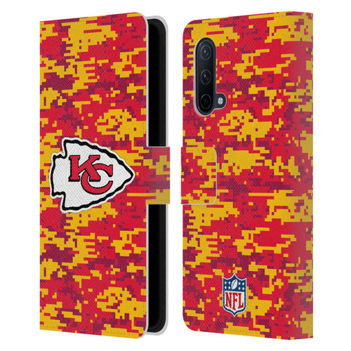 NFL Kansas City Chiefs Graphics Digital Camouflage Leather Book Wallet Case Cover For OnePlus Nord CE 5G