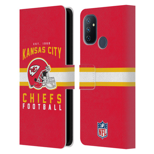 NFL Kansas City Chiefs Graphics Helmet Typography Leather Book Wallet Case Cover For OnePlus Nord N100