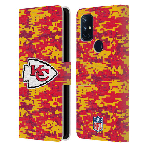 NFL Kansas City Chiefs Graphics Digital Camouflage Leather Book Wallet Case Cover For OnePlus Nord N10 5G