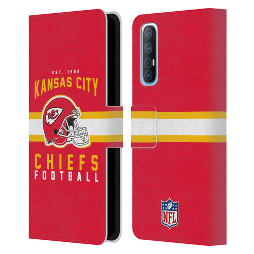 NFL Kansas City Chiefs Graphics Helmet Typography Leather Book Wallet Case Cover For OPPO Find X2 Neo 5G