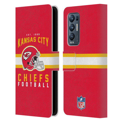 NFL Kansas City Chiefs Graphics Helmet Typography Leather Book Wallet Case Cover For OPPO Find X3 Neo / Reno5 Pro+ 5G