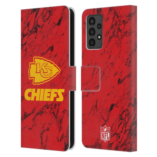 NFL Kansas City Chiefs Graphics Coloured Marble Leather Book Wallet Case Cover For Samsung Galaxy A13 (2022)