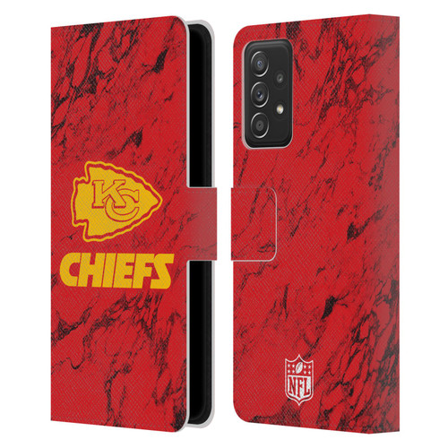 NFL Kansas City Chiefs Graphics Coloured Marble Leather Book Wallet Case Cover For Samsung Galaxy A53 5G (2022)