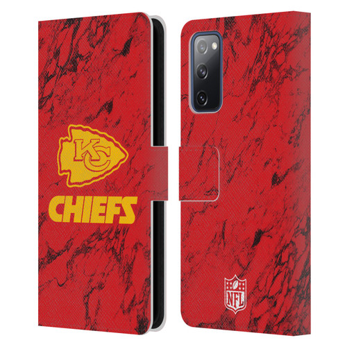 NFL Kansas City Chiefs Graphics Coloured Marble Leather Book Wallet Case Cover For Samsung Galaxy S20 FE / 5G