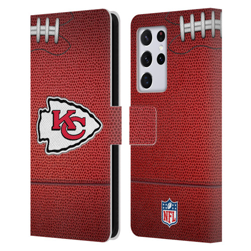 NFL Kansas City Chiefs Graphics Football Leather Book Wallet Case Cover For Samsung Galaxy S21 Ultra 5G