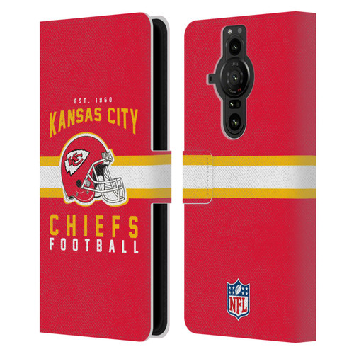 NFL Kansas City Chiefs Graphics Helmet Typography Leather Book Wallet Case Cover For Sony Xperia Pro-I