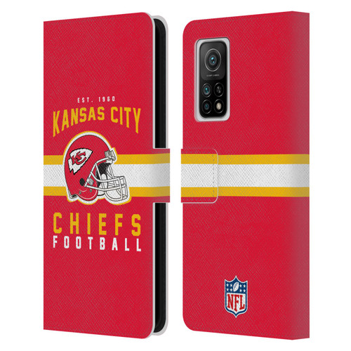 NFL Kansas City Chiefs Graphics Helmet Typography Leather Book Wallet Case Cover For Xiaomi Mi 10T 5G