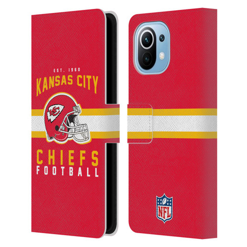 NFL Kansas City Chiefs Graphics Helmet Typography Leather Book Wallet Case Cover For Xiaomi Mi 11