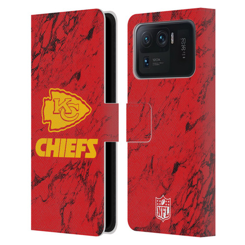 NFL Kansas City Chiefs Graphics Coloured Marble Leather Book Wallet Case Cover For Xiaomi Mi 11 Ultra