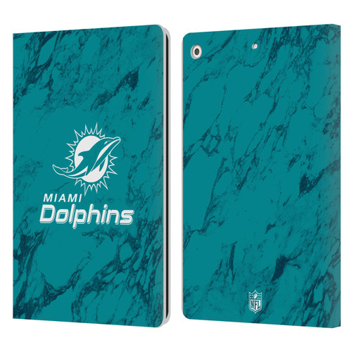 NFL Miami Dolphins Graphics Coloured Marble Leather Book Wallet Case Cover For Apple iPad 10.2 2019/2020/2021