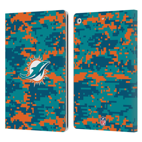NFL Miami Dolphins Graphics Digital Camouflage Leather Book Wallet Case Cover For Apple iPad 10.2 2019/2020/2021