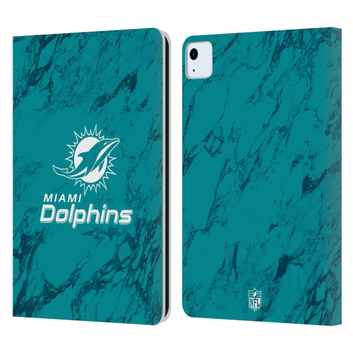 NFL Miami Dolphins Graphics Coloured Marble Leather Book Wallet Case Cover For Apple iPad Air 2020 / 2022
