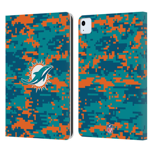 NFL Miami Dolphins Graphics Digital Camouflage Leather Book Wallet Case Cover For Apple iPad Air 11 2020/2022/2024/2025