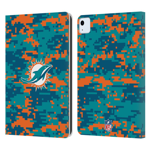 NFL Miami Dolphins Graphics Digital Camouflage Leather Book Wallet Case Cover For Apple iPad Air 2020 / 2022