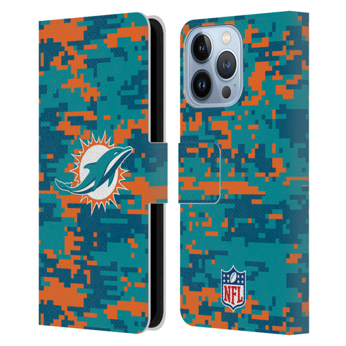 NFL Miami Dolphins Graphics Digital Camouflage Leather Book Wallet Case Cover For Apple iPhone 13 Pro NFL Miami Dolphins Graphics Digital Camouflage Leather Book Wallet Case Cover For Apple iPhone 13 Pro