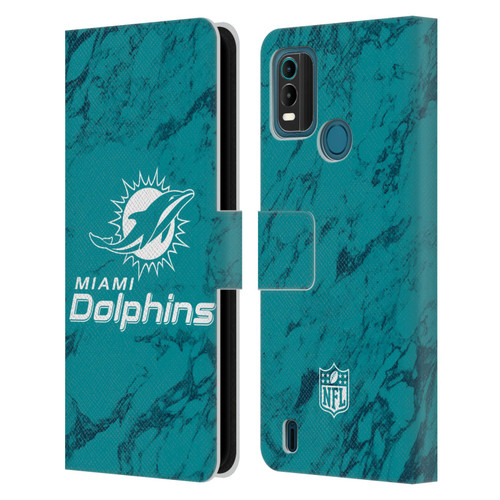 NFL Miami Dolphins Graphics Coloured Marble Leather Book Wallet Case Cover For Nokia G11 Plus