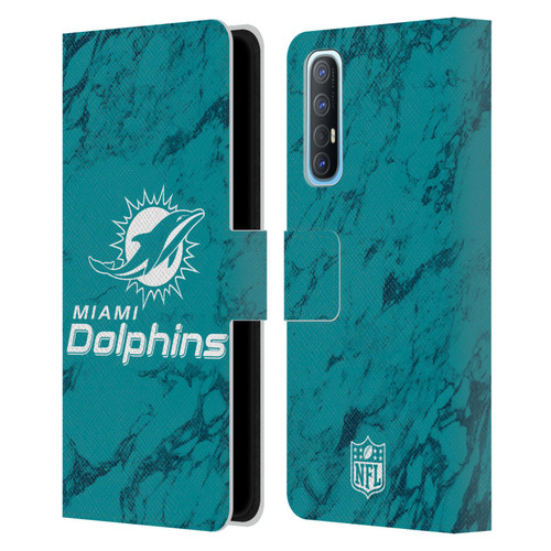 NFL Miami Dolphins Graphics Coloured Marble Leather Book Wallet Case Cover For OPPO Find X2 Neo 5G
