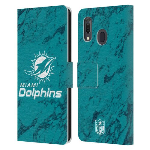 NFL Miami Dolphins Graphics Coloured Marble Leather Book Wallet Case Cover For Samsung Galaxy A33 5G (2022)