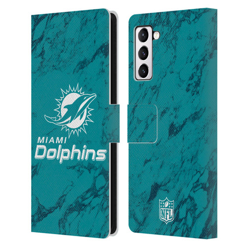 NFL Miami Dolphins Graphics Coloured Marble Leather Book Wallet Case Cover For Samsung Galaxy S21+ 5G NFL Miami Dolphins Graphics Coloured Marble Leather Book Wallet Case Cover For Samsung Galaxy S21+ 5G