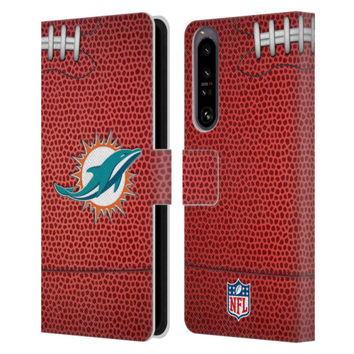 NFL Miami Dolphins Graphics Football Leather Book Wallet Case Cover For Sony Xperia 1 IV