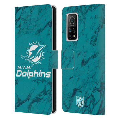 NFL Miami Dolphins Graphics Coloured Marble Leather Book Wallet Case Cover For Xiaomi Mi 10T 5G