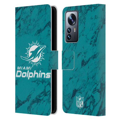 NFL Miami Dolphins Graphics Coloured Marble Leather Book Wallet Case Cover For Xiaomi 12 Pro