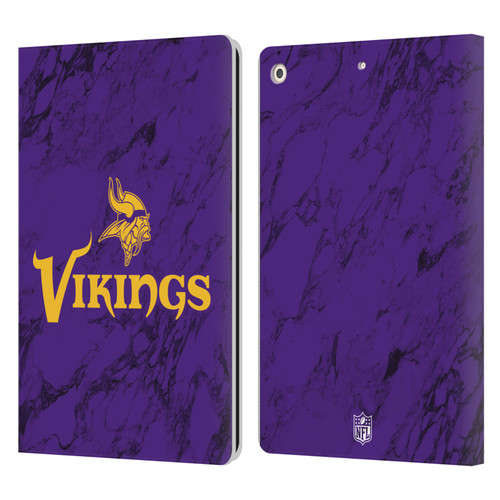NFL Minnesota Vikings Graphics Coloured Marble Leather Book Wallet Case Cover For Apple iPad 10.2 2019/2020/2021