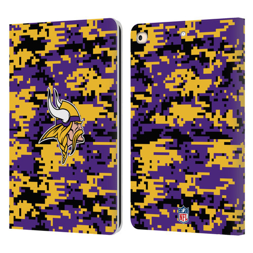 NFL Minnesota Vikings Graphics Digital Camouflage Leather Book Wallet Case Cover For Apple iPad 9.7 2017 / iPad 9.7 2018