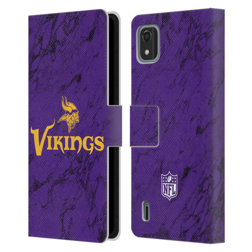NFL Minnesota Vikings Graphics Coloured Marble Leather Book Wallet Case Cover For Nokia C2 2nd Edition