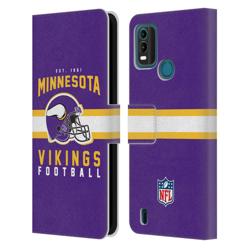 NFL Minnesota Vikings Graphics Helmet Typography Leather Book Wallet Case Cover For Nokia G11 Plus