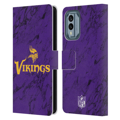NFL Minnesota Vikings Graphics Coloured Marble Leather Book Wallet Case Cover For Nokia X30