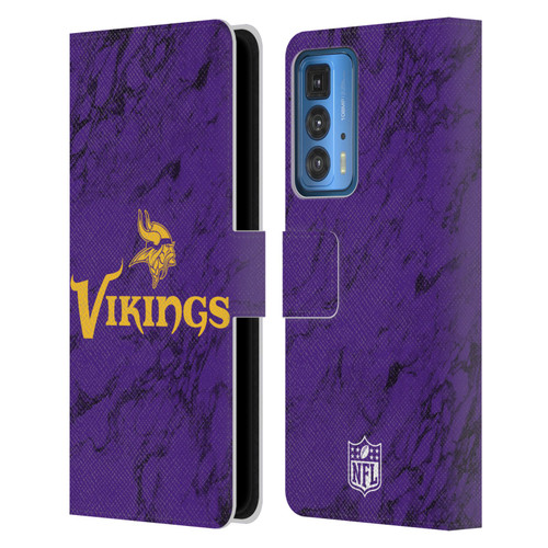 NFL Minnesota Vikings Graphics Coloured Marble Leather Book Wallet Case Cover For Motorola Edge 20 Pro