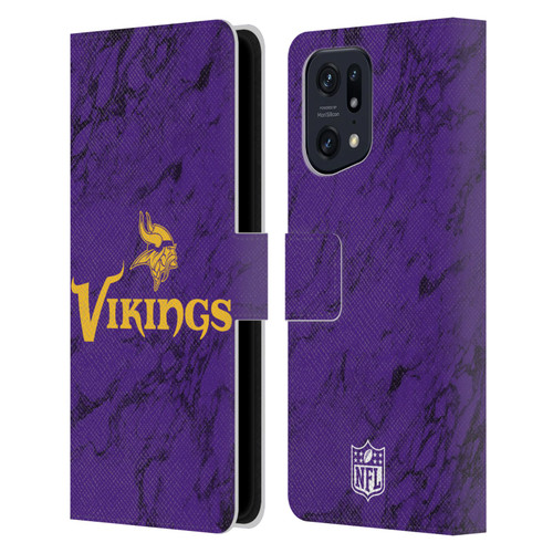 NFL Minnesota Vikings Graphics Coloured Marble Leather Book Wallet Case Cover For OPPO Find X5