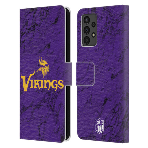 NFL Minnesota Vikings Graphics Coloured Marble Leather Book Wallet Case Cover For Samsung Galaxy A13 (2022)