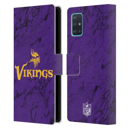 NFL Minnesota Vikings Graphics Coloured Marble Leather Book Wallet Case Cover For Samsung Galaxy A51 (2019)