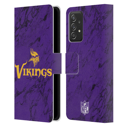 NFL Minnesota Vikings Graphics Coloured Marble Leather Book Wallet Case Cover For Samsung Galaxy A53 5G (2022)