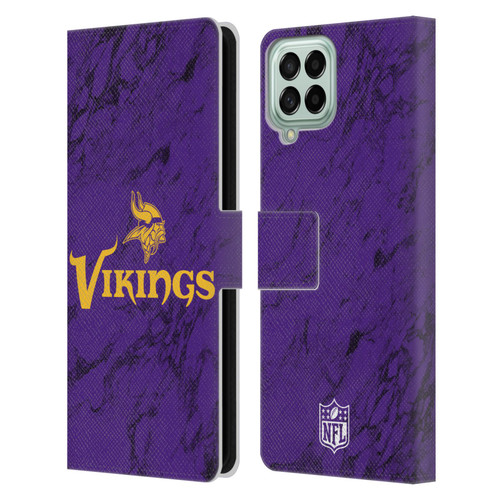 NFL Minnesota Vikings Graphics Coloured Marble Leather Book Wallet Case Cover For Samsung Galaxy M53 (2022)